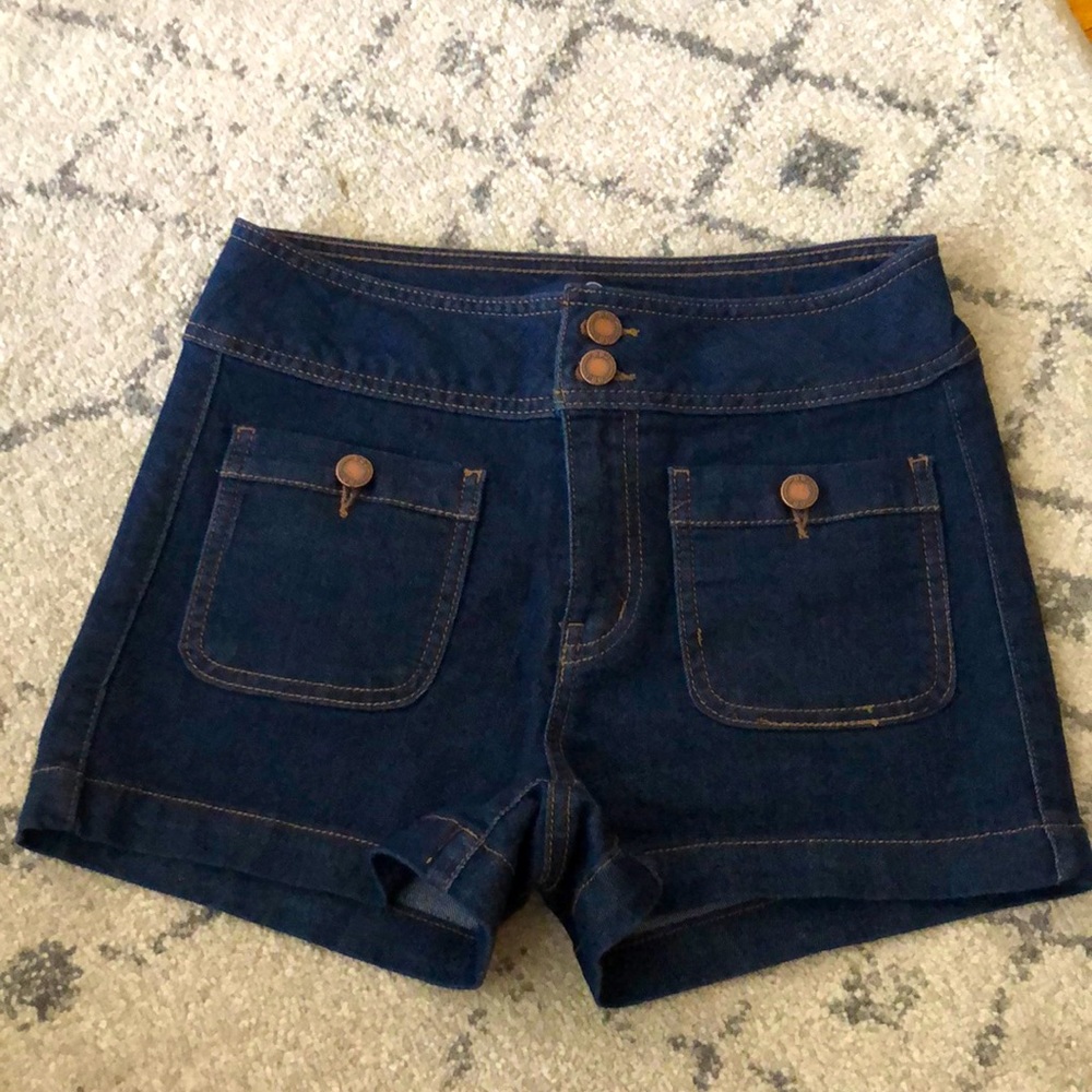 High waisted jean shorts